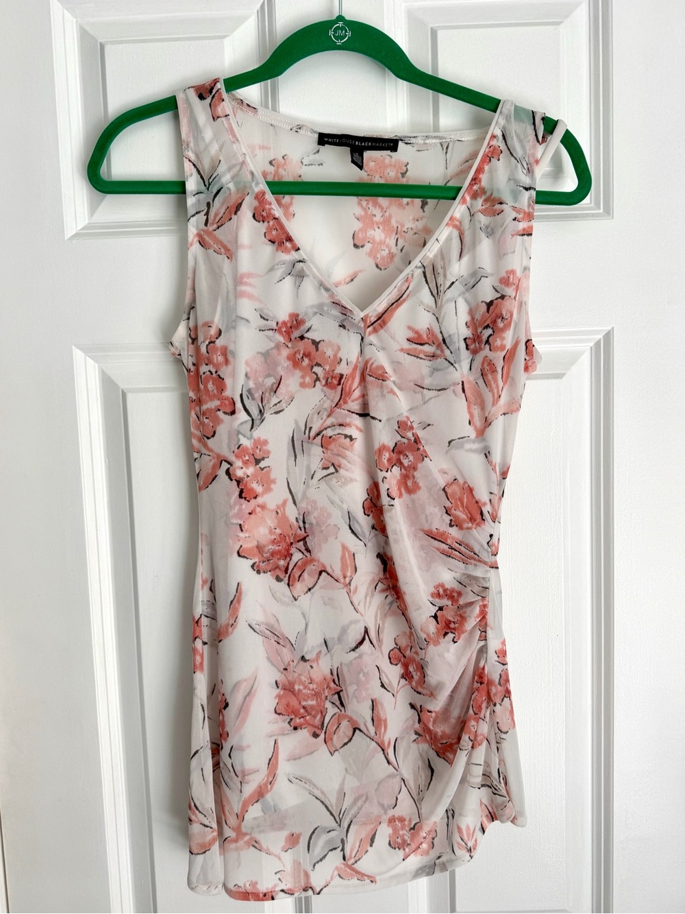 White House Black Market White Floral Tank Top Cami Set - Size Small 2 Pieces